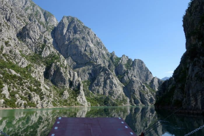 The 3 hour ferry ride through the mountains of Northern Albania that blew us away (and should be on everyones bucket list!), shkoder, skhoder, albania, tirana, mountains, adventure, hike, off the beaten track, off the beaten path, explore, ferry, valbona, albanian alps, Koman, komani, lake, local, rural, fjords, feirze, things to do in Albania, things to see
