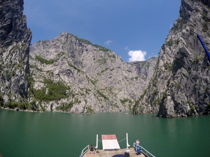 The 3 hour ferry ride through the mountains of Northern Albania that blew us away (and should be on everyones bucket list!), shkoder, skhoder, albania, tirana, mountains, adventure, hike, off the beaten track, off the beaten path, explore, ferry, valbona, albanian alps, Koman, komani, lake, local, rural, fjords, feirze, things to do in Albania, things to see
