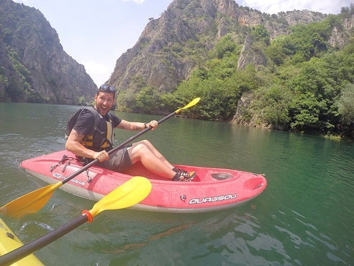 Balkan backpacking, backpacking the Balkans, Balkans trip, Balkan backpackers, off the beaten track Europe, Matka canyon, Matka kayaking, Kayak Matka, Matka canyon tour, Macedonia, Matka Skopje, Matka canyon boat trip, Kayak Matka, Matka canyon cave, Matka canyon tour, Visit Skopje, Matka Gorge, Skopje to Matka Canyon, Kayaking for 3hrs down the amazing Matka Canyon to discover the amazing hidden cave on the water! Macedonia, adventure, skopje, things to do in skopje, things to do outside of skopje, day trips, how to get to match canyon from skopje, hike, climbing, climb, trails, monastery, Vrelo Cave, dam, kayak, ferry, travel, backpacking, travelling, traveling, europe, balkans, Eastern Europe, Things to do in Skopje, Things to do in Macedonia, off the beaten track Europe, off the beaten path Europe, alternative places to visit in Europe, adventure travel, kayaking Macedonia, Kayaking Balkans, Kayaking Eastern Europe, cheap destinations in Europe.