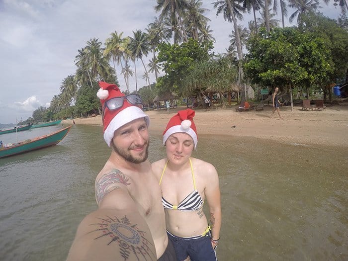 Christmas in Cambodia, Christmas on a beach, kampot, kep, rabbit island, Koh tonsay, Christmas in Asia, Christmas Cambodia,Koh Tonsay Cambodia, Spending Christmas on the beach: A day of adventure to find paradise on a Cambodian Island for a different type of celebration, Beach, abroad, Cambodia, Kep, Kampot, Siem Reap, Angkor Wat, Adventure, Beach, sea, swim, island, Koh, rabbit island, Koh Tonsay, bungalow, bungalow on the beach, drinking from a coconut, Santa, hot Christmas, Christmas in Southeast Asia, 