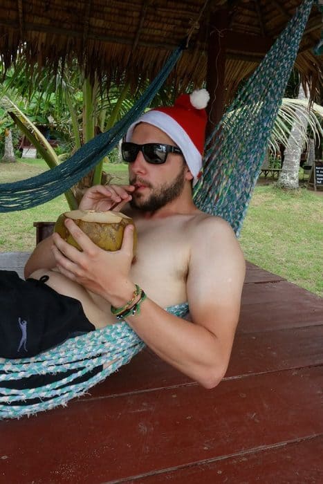 Christmas in Cambodia, Christmas on a beach, kampot, kep, rabbit island, Koh tonsay, Christmas in Asia, Christmas Cambodia,Koh Tonsay Cambodia, Spending Christmas on the beach: A day of adventure to find paradise on a Cambodian Island for a different type of celebration, Beach, abroad, Cambodia, Kep, Kampot, Siem Reap, Angkor Wat, Adventure, Beach, sea, swim, island, Koh, rabbit island, Koh Tonsay, bungalow, bungalow on the beach, drinking from a coconut, Santa, hot Christmas, Christmas in Southeast Asia, 