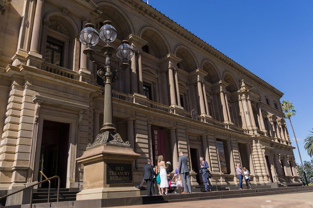 A picture of the Old Treasury building in Melbourne on a sunny day. It is one of the most beautiful buildings in the city.